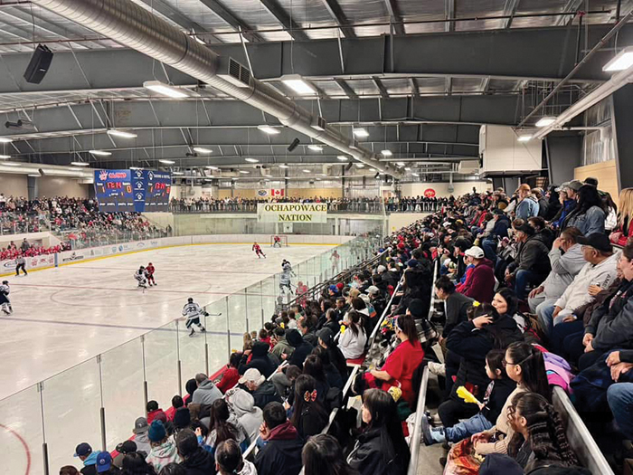 The stands packed for the Round Lake Bears provincial A final last year.